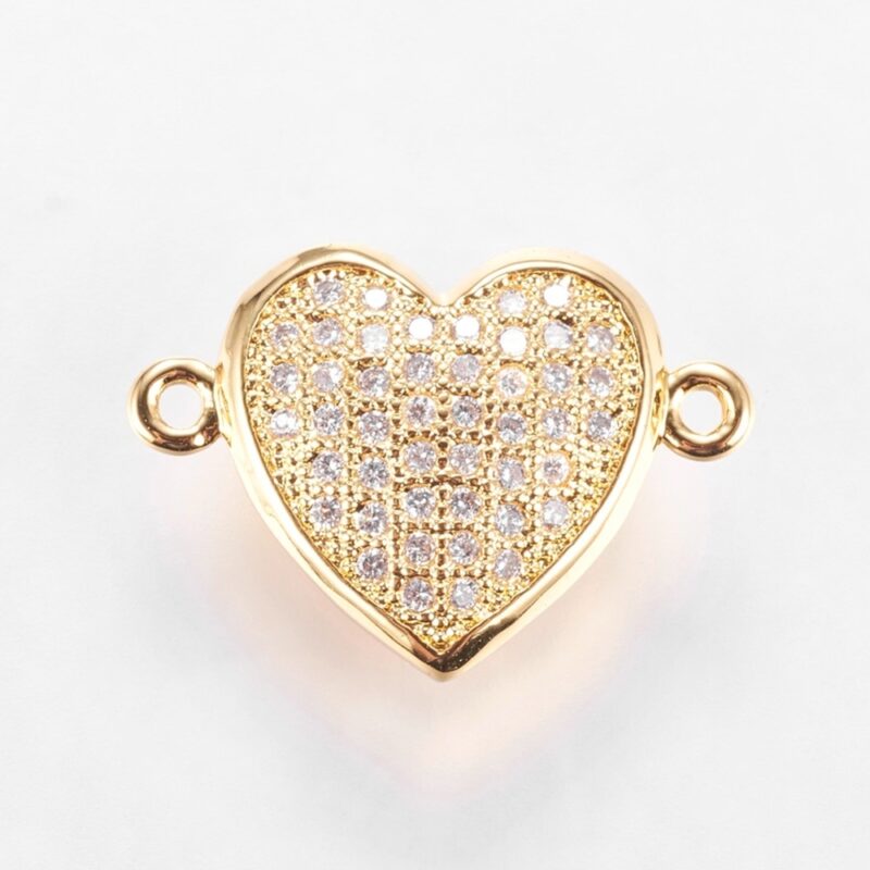 connector  HEART STRASS  per 1 stuk #8009