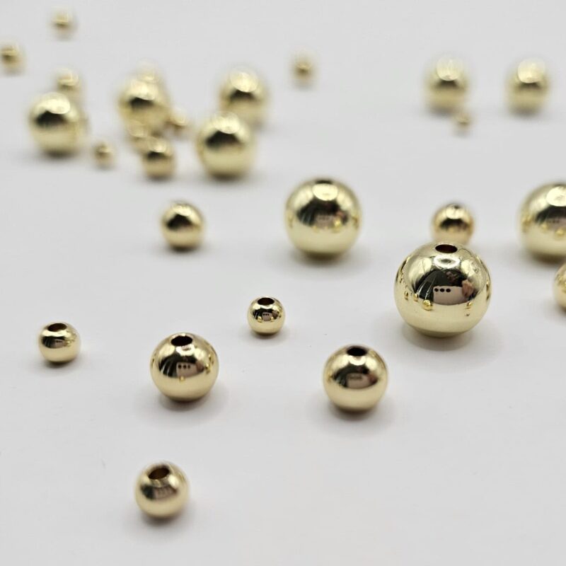 18KT GOLDPLATED KRALEN  8 MM  PER 5 STUKS  #1808