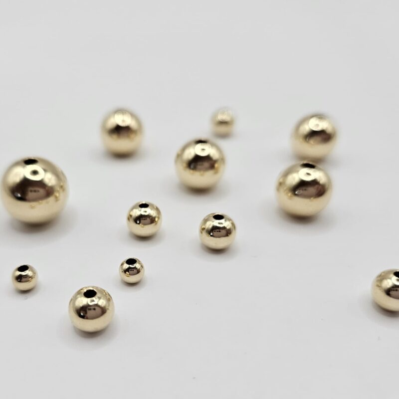 14 K Gold Filled kraal 7 MM PER 5 STUKS  #2007