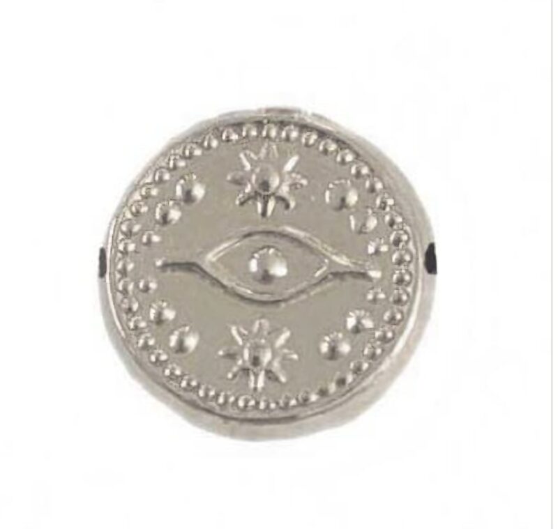 11MM EVIL EYE KRAAL STERLING ZILVER 925 PER STUK #2214