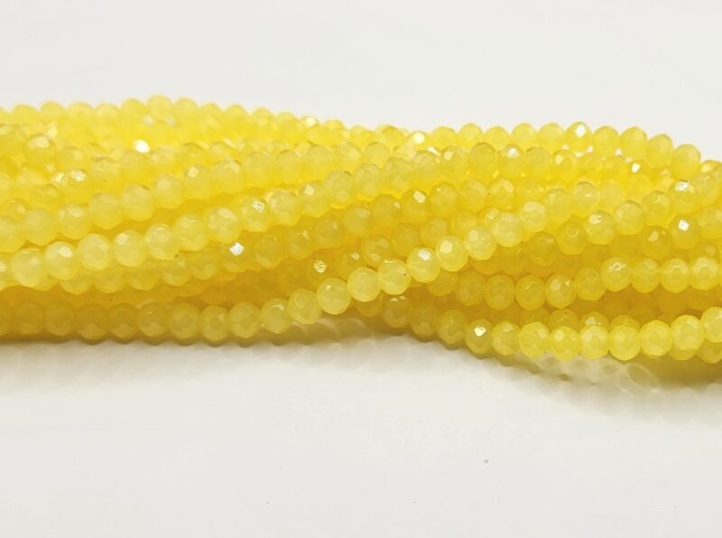 FACETKRAAL 4x3MM  Yellow PER 110-120 stuks  #7007