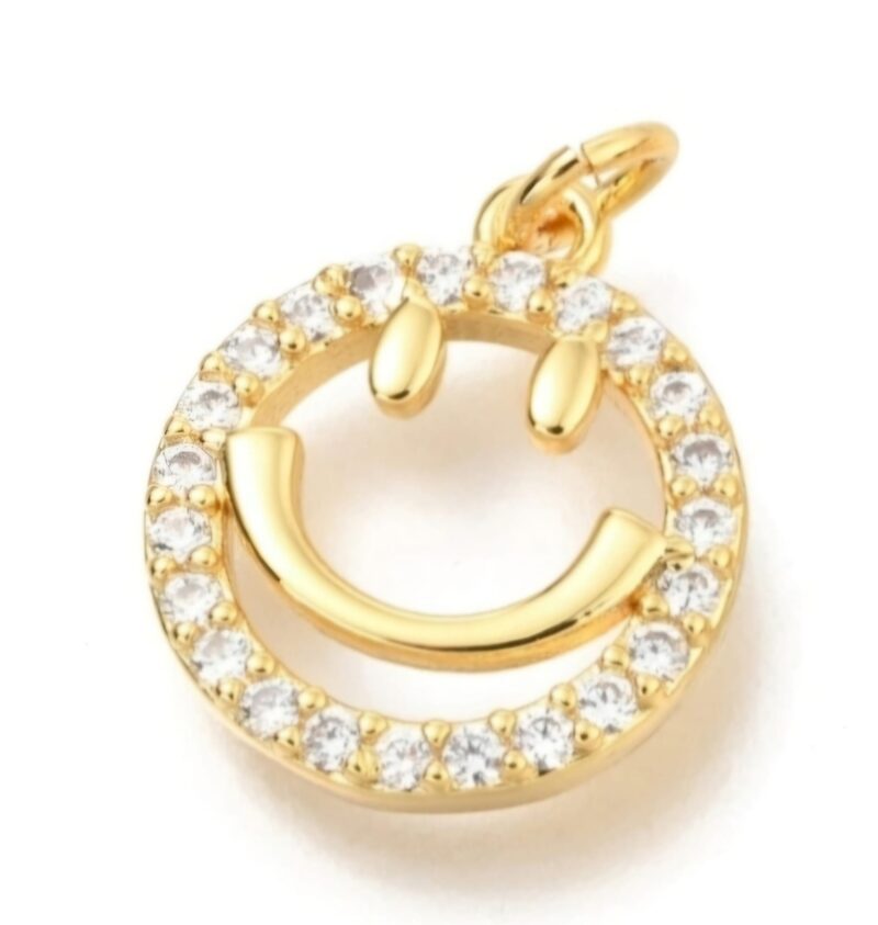 BEDEL  SMILEY ZIRCONIA 18KT GOLDPLATED  PER 1 STUKS   #5531