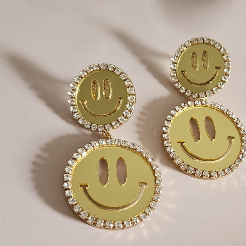 OORBELLEN SMILEY HANGERS KLEUR GOLD