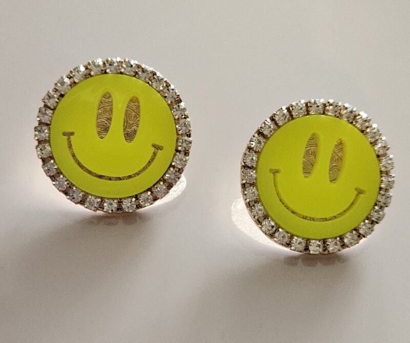 OORSTEKERS SMILEY  KLEUR YELLOW   #8510