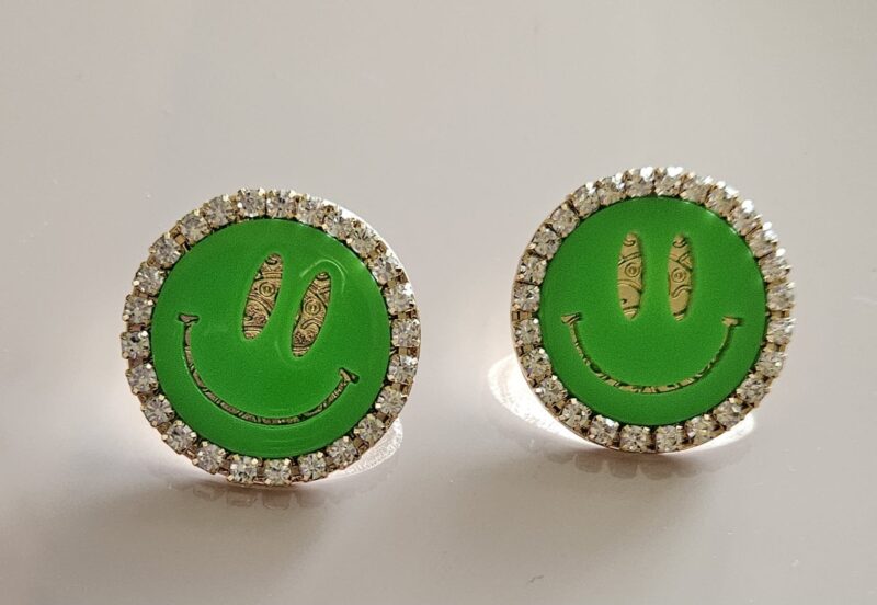 OORSTEKERS SMILEY KLEUR GROEN   #8511