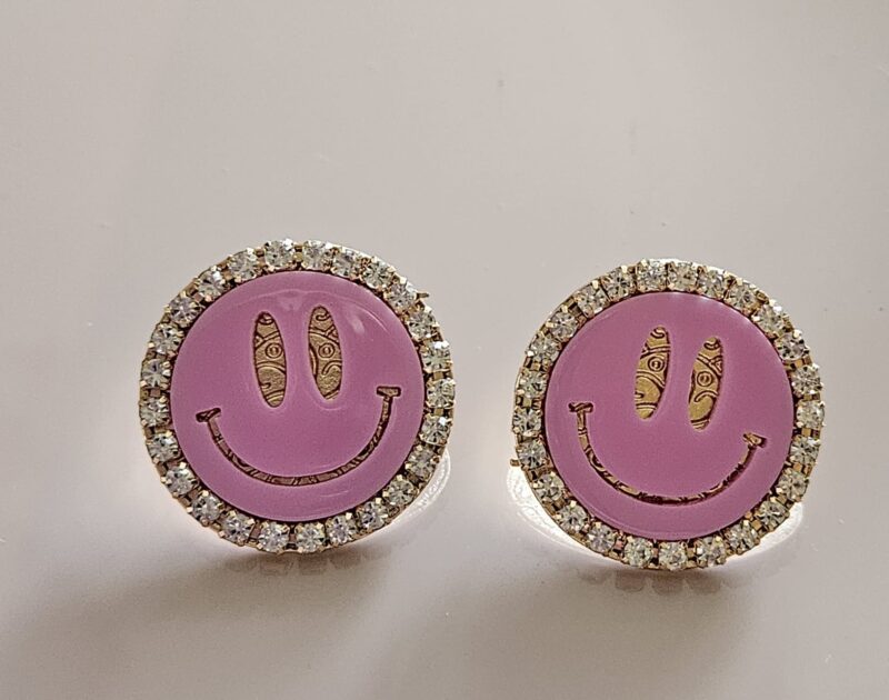 OORSTEKERS SMILEY  KLEUR PINK #8512