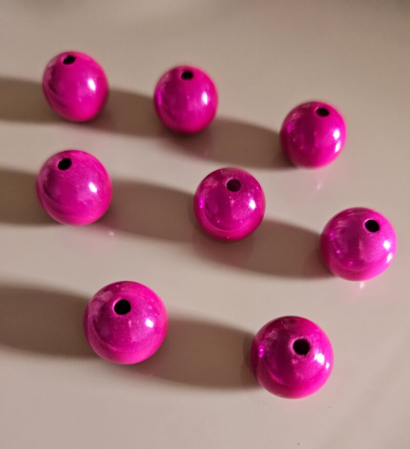 3D KRAAL PINK  Rond 14 MM PER 16  ST #1213