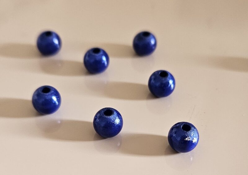 3D KRAAL BLAUW  Rond 6 MM PER 24ST #1211