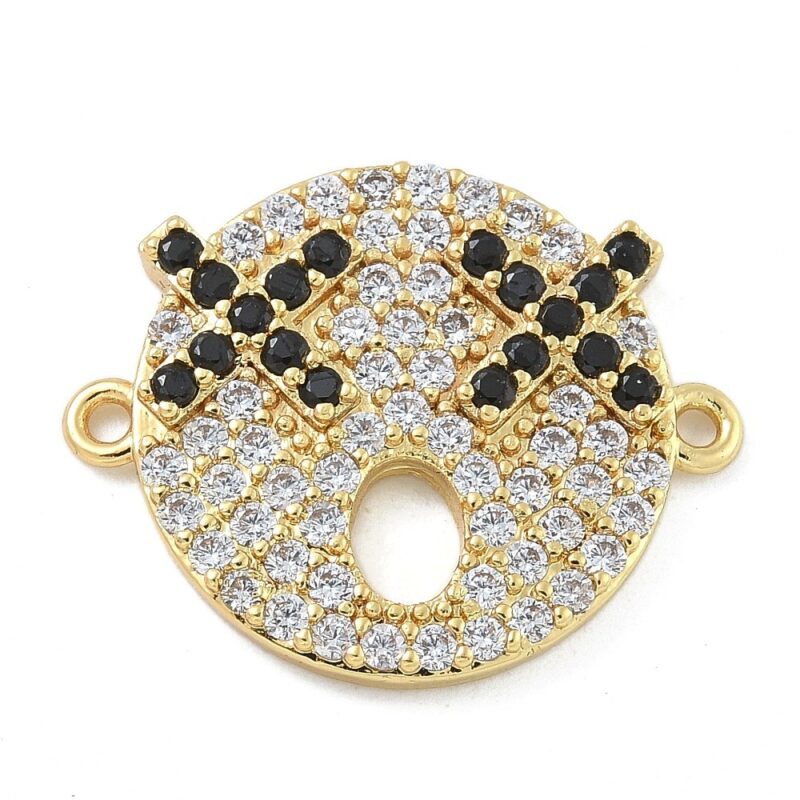 Funny Star Face Links, Real 18K Gold Plated, Long-Lasting Plated, Black, 18x22x3mm 1 STUK  #8036