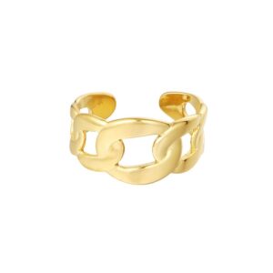 Ring mega link - Goudkleur  #8704