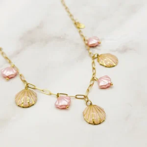 BEDELKETTING STAINLESSTEEL schelp