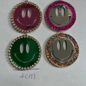 SMILEY GREEN ACRYL EN STRAS BEDEL 4CM