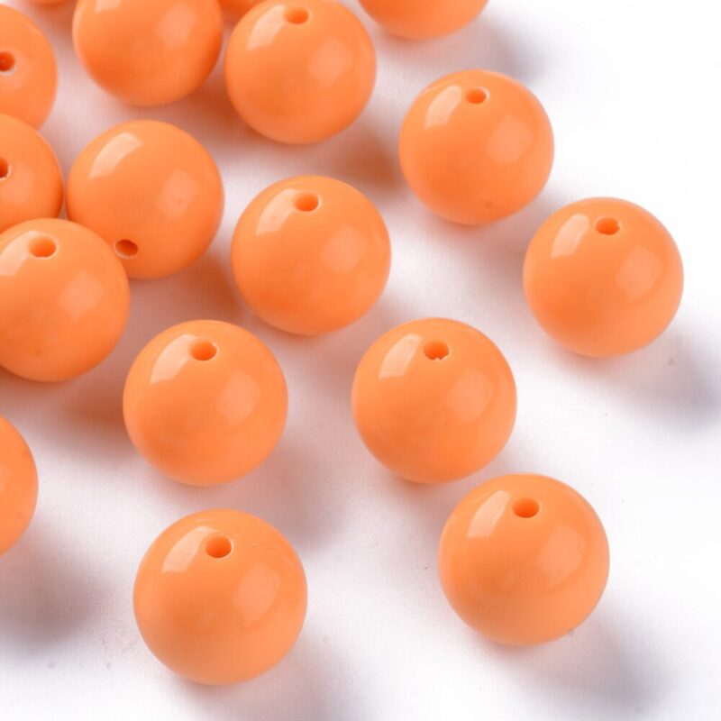 Acryl Kralen, Rond,orange 20x18mm, Gat: 3mm  per 20 stuks