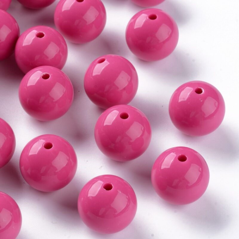 Acryl Kralen, Rond, pink 20x18mm, Gat: 3mm  per 20 stuks