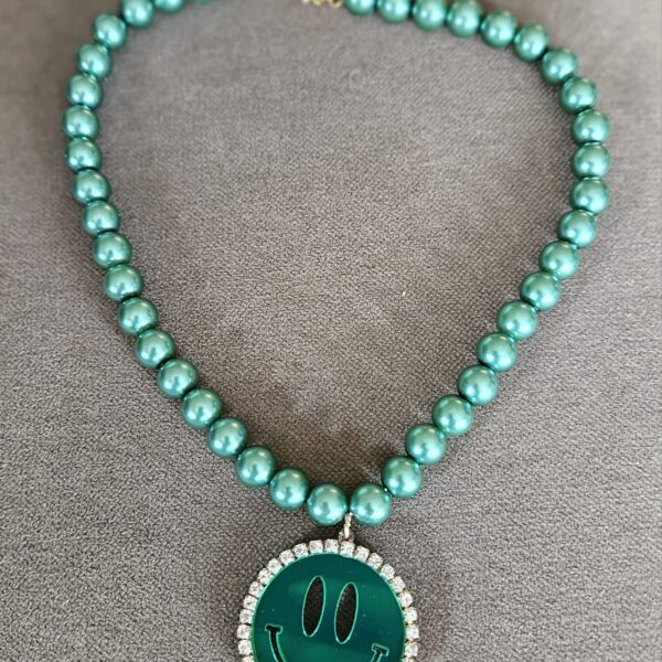 KETTING PAREL  GROEN  45 CM  SMILEY HANGER KLEUR groen