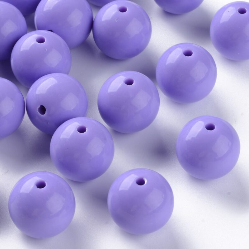 Acryl Kralen, Rond,paars20x18mm, Gat: 3mm  per 20 stuks