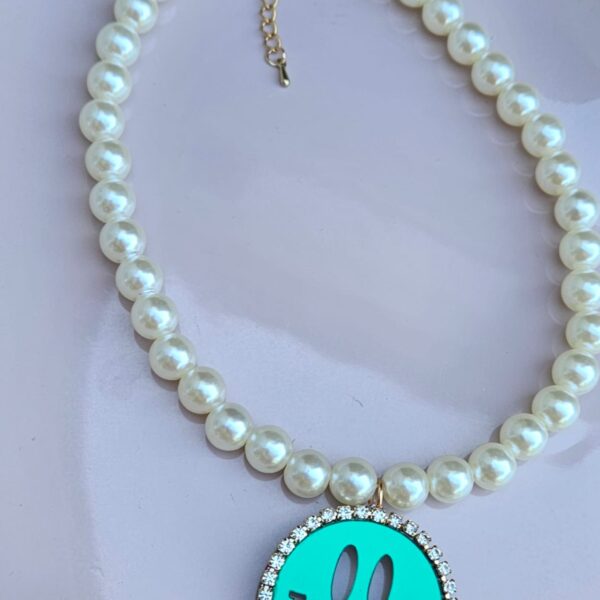 KETTING PAREL  WIT  45 CM  SMILEY HANGER KLEUR groen