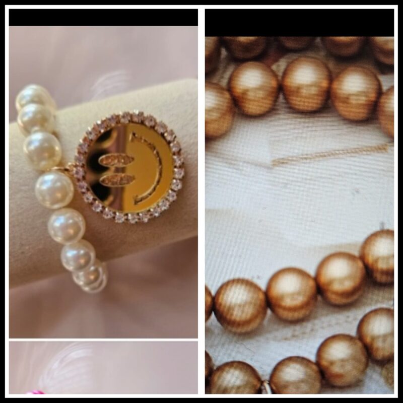 PRE-ORDER BRUIN     READY TO WEAR ARMBAND  SMILEY GOLD