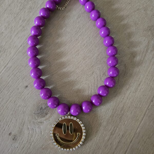 KETTING PAARS  45 CM  SMILEY HANGER KLEUR GOUD