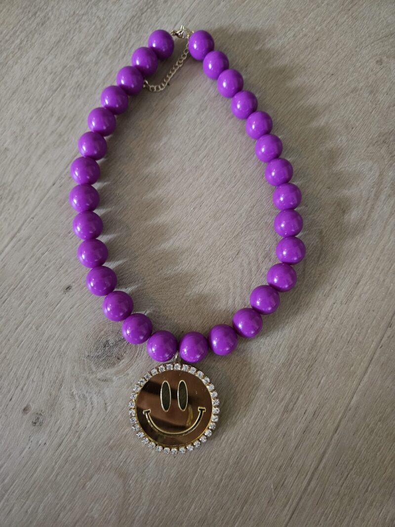KETTING PAARS  45 CM  SMILEY HANGER KLEUR GOUD