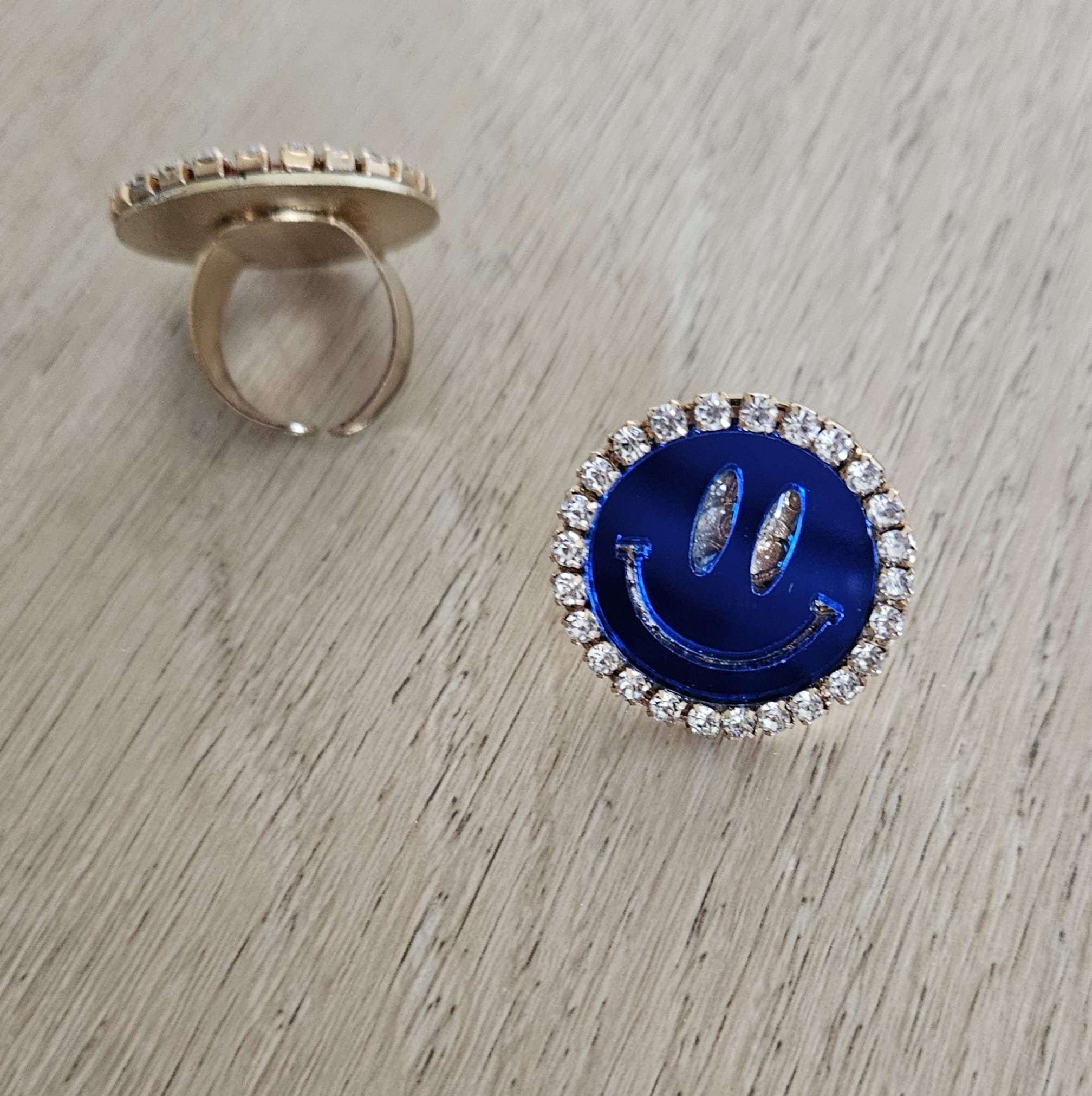 SMILEY RING  KLEUR BLAUW