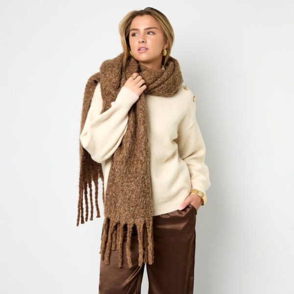 PRE-ORDER Wintersjaals Effen Kleur bruin Casual Polyester
