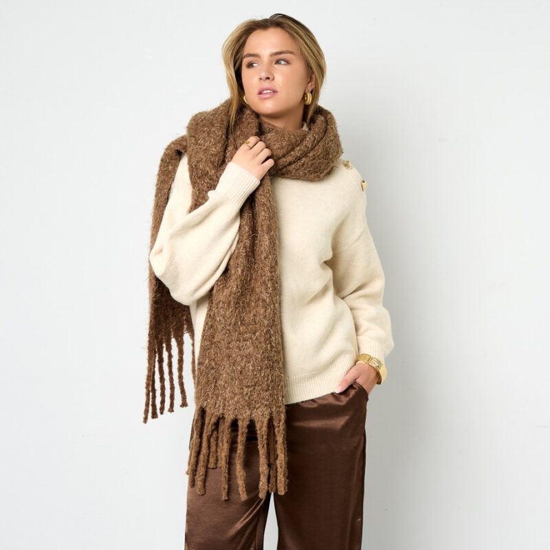 PRE-ORDER Wintersjaals Effen Kleur bruin Casual Polyester